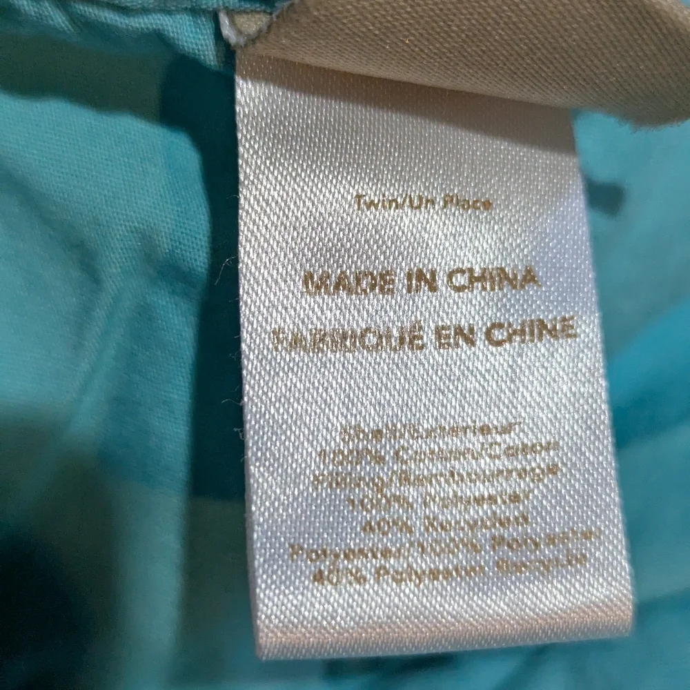 Pottery Barn Teen Ruched Comforter Turquoise Blue Twin Preppy